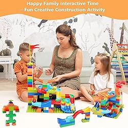 Marble Run Building Blocks for Kids: 130pcs Upgrade