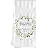 Cilrii Irish Blessing Kitchen Towel - Irish Gifts Decorative Waffle Weave Dish Towels, Irish Gifts Hand Towels, Irish Tea Towels, Irish Gifts for Women,St. Patrick's Day Gifts 16×24 Inches