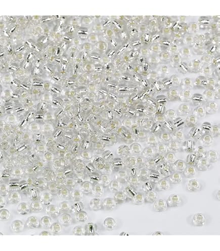 シリアル35枚 Amazon.com: Toho Round Seed Beads 8/0#21 'Silver Lined