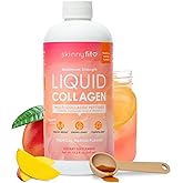 SkinnyFit - Liquid Collagen, Tropical Mango (24 Servings) - Multi Collagen Peptides - D-Biotin, Hyaluronic Acid, Vitamin C - Non GMO, Gluten Free - Dairy & Sugar Free - Body & Skin Care - 12.2 fl oz