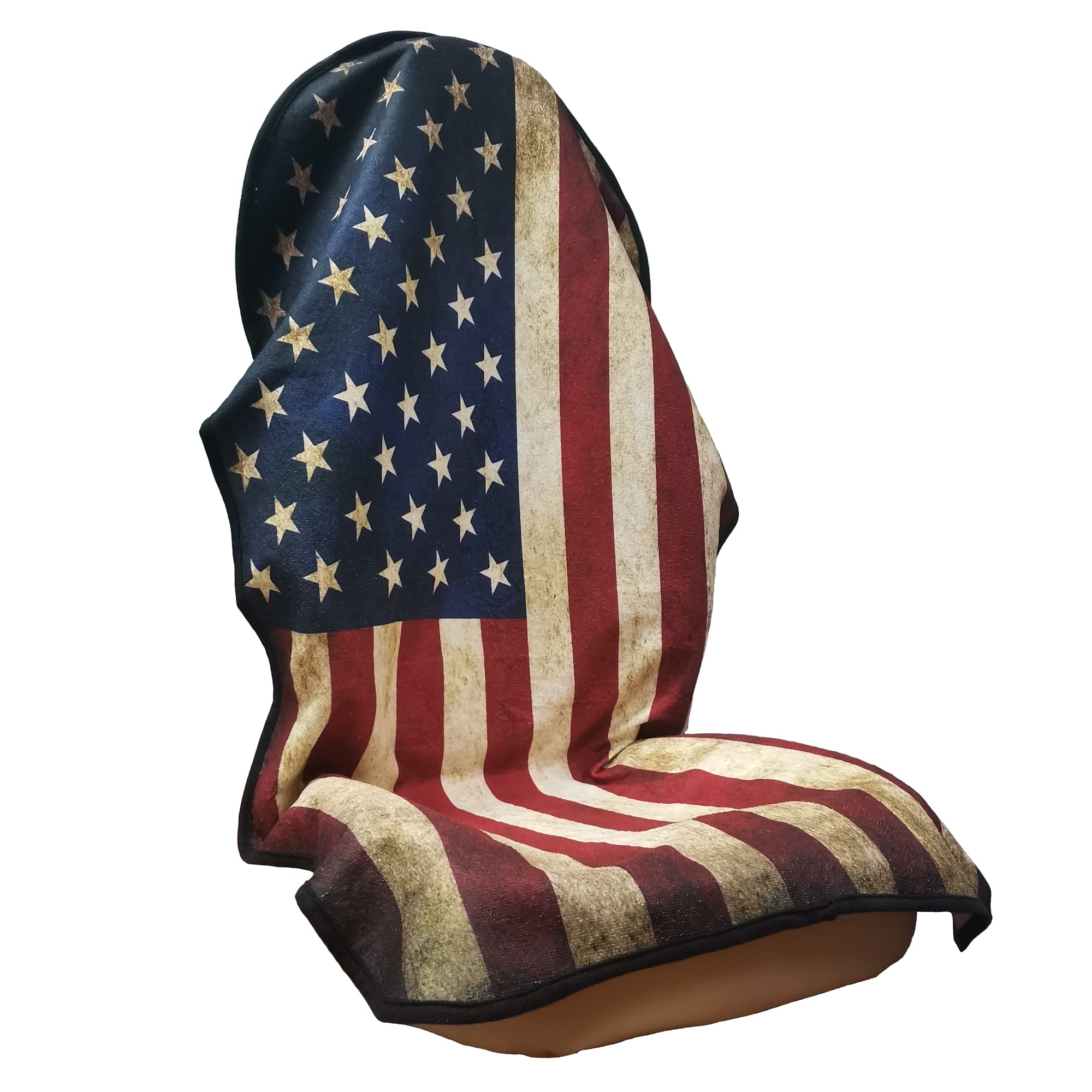 Photo 1 of LoyaGour Car Seat Cover Protector Front Seats,for Gym Workout,Running,Swimming,Beach and Hiking,Waterproof Sweat Towel Bucket Seat Covers for Cars SUV Trucks (American Flag, 1Pcs)