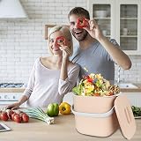ASelected Kitchen 6.5L Food Waste Compost Caddy Bin with Lid Light Coffee view 6