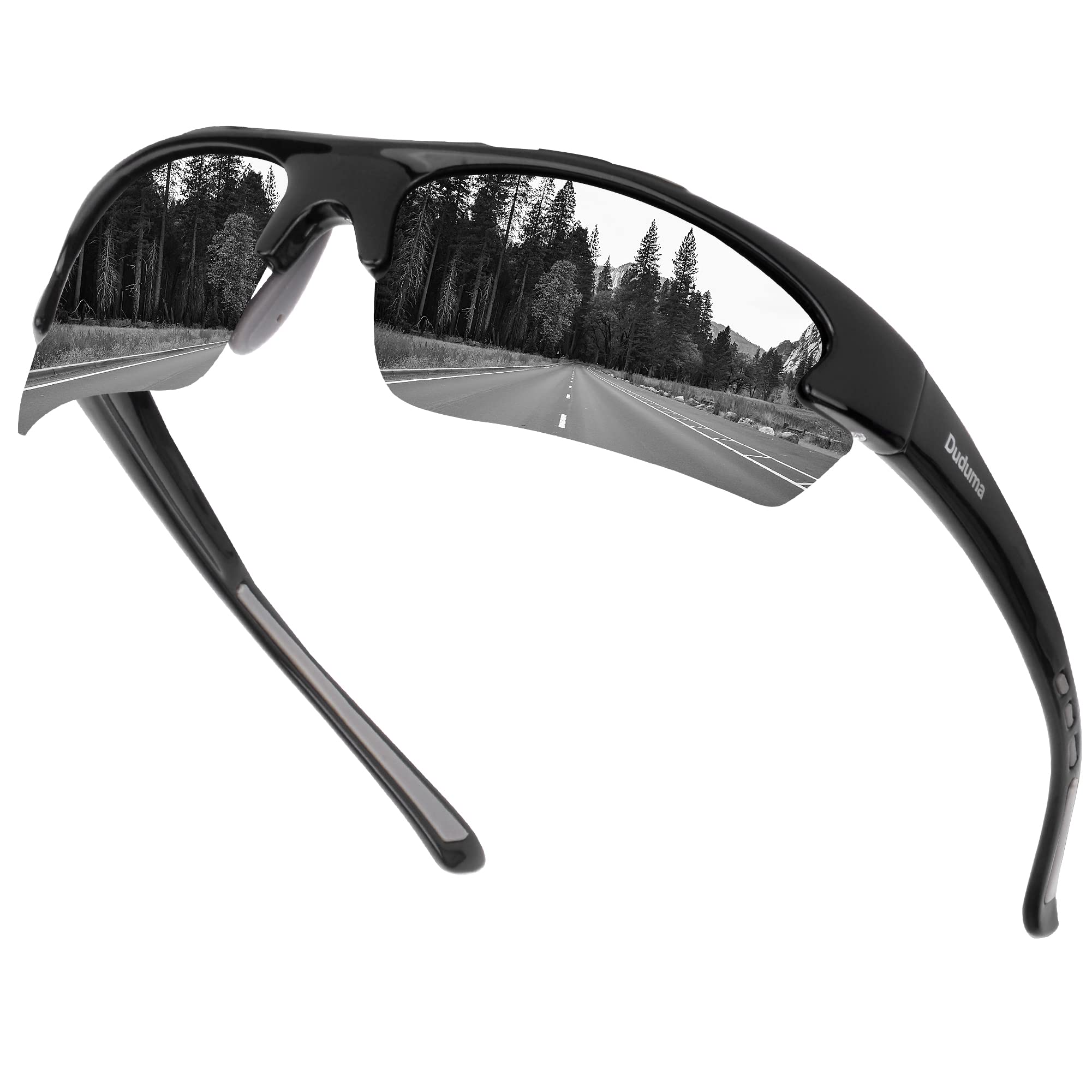 Duduma Polarised Sunglasses Mens Sports Sunglasses for Men Women Cycling Fishing Running Golf Sunglass with UV Protection TR62(Black/Black)