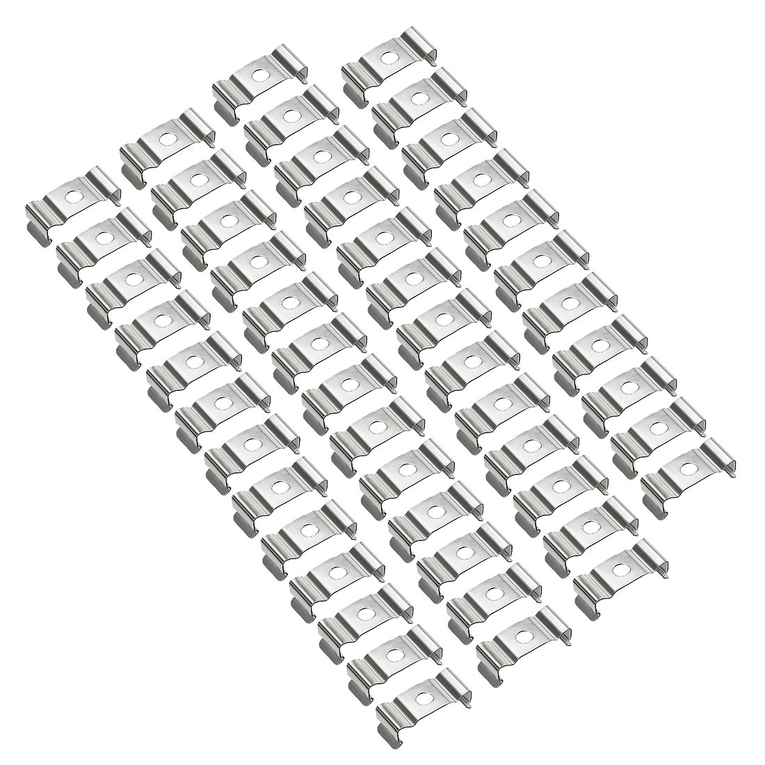 Photo 1 of uxcell T4 Clips Bracket Hanger for Integrated Tube Light Fixture, Nickel-plated Manganese Steel, Pack of 50