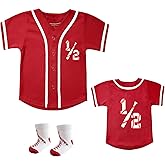 BAICAIYU Half Birthday Outfit 1/2 Baby Baseball Jersey and Socks 2 Pcs Suit Boys' Softball Shirt Sports Toddler Clothing