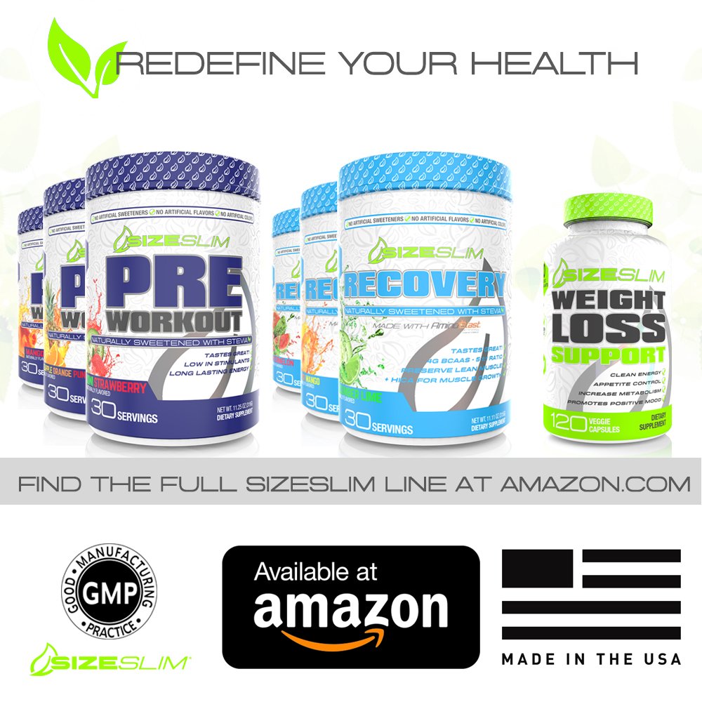 SizeSlim Stevia PreWorkout0 Calories, Naturally Flavored