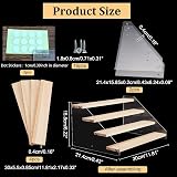 NBEADS 4-Step Acrylic Tiered Display Stand Wood Display Shelf 30x21.4x15.8 cm view 2