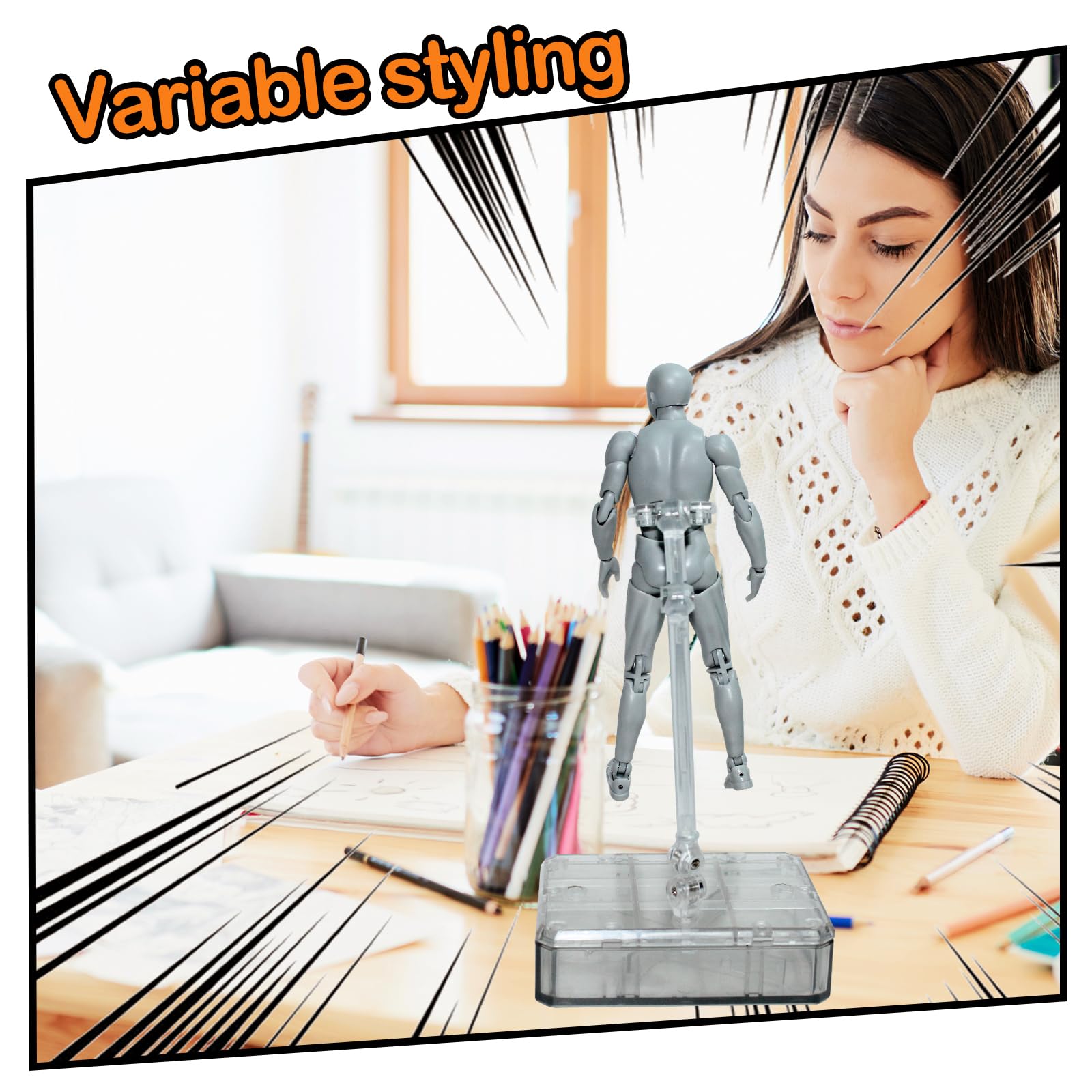AXITWXIT Body Kun Artist Manikin Figure Drawing Supplies Drawing Tools, Mannequin for Artists Drawing Figures Model for Sketching, Painting, Artists Male (Grey-Body KUN)