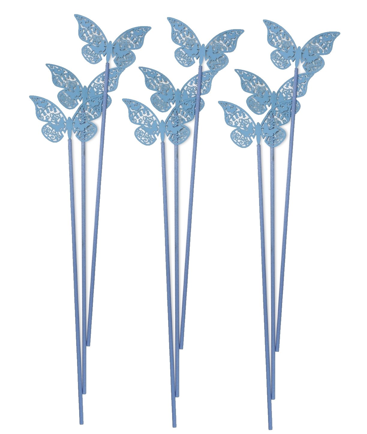 ASHLEIGH & BURWOOD Fibre Diffuser Reeds Coloured Butterflies Replacement Fibre Reeds 3 Butterfly Reeds Per Pack (Butterfly Blue, 3 Packs)