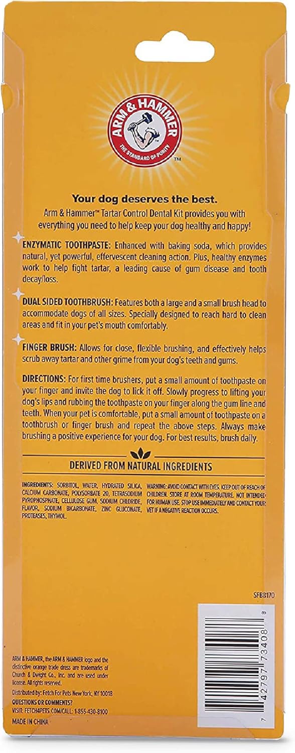 Arm & Hammer for Pets Dog Dental Care Fresh Breath Kit for Dogs : Pet Toothpastes : Pet Supplies