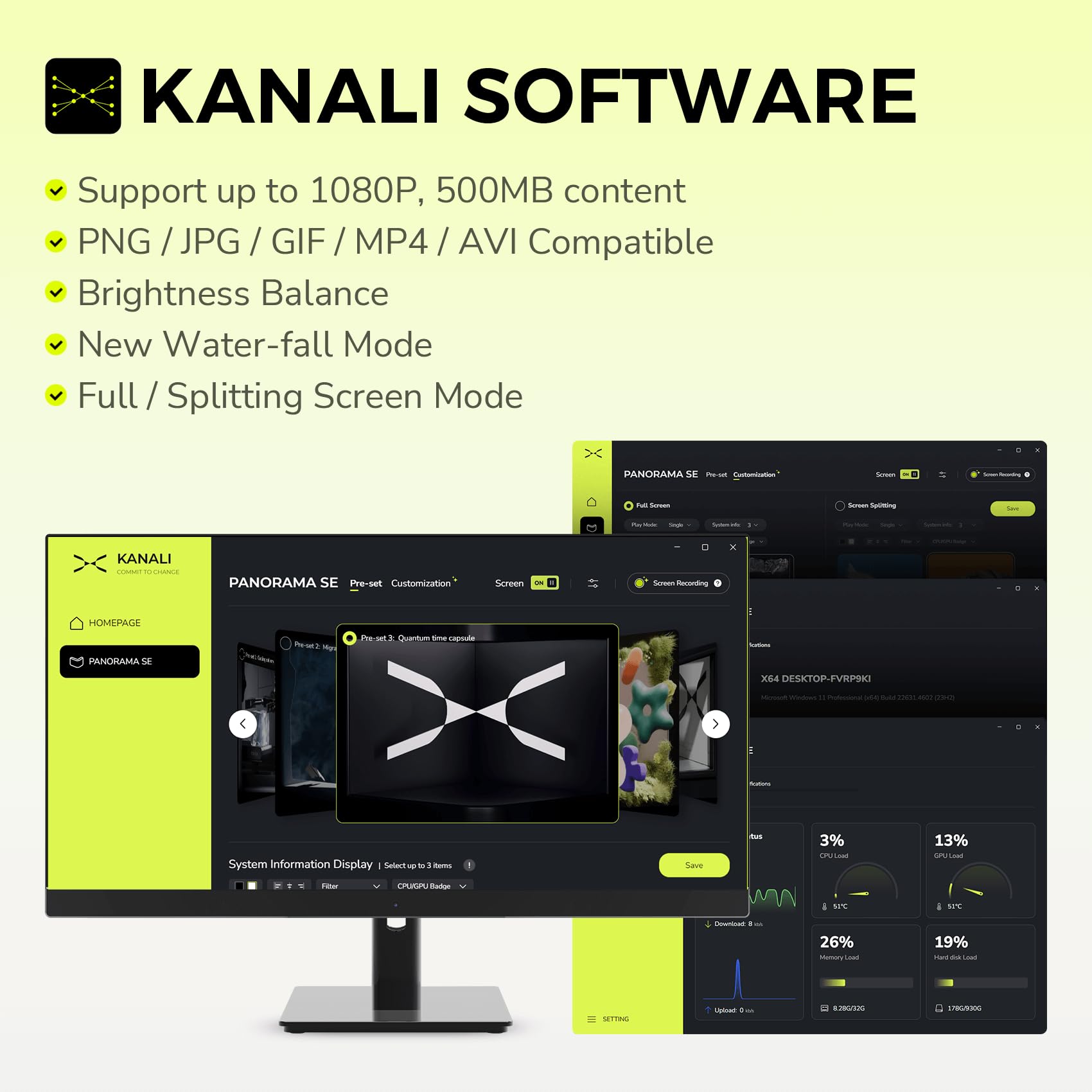 TRYX Panorama SE 360 ARGB 360mm AIO Rotatable 6.5'' AMOLED Curved Screen 3D Anamorphic Effect Customizable AIO Cooler 360mm Asetek Adela 280w TDP ARGB Fan Intel LGA 1851/1700/1200/115X AMD AM5/AM4