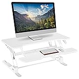 Mount-It! Standing Desk Converter White 38” Wide