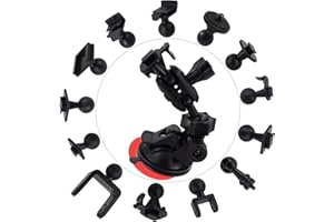 iSaddle Dash Cam Suction Mount - Windshield & Dashboard Suction Cup Mount Holder/w Various Joints for Yi/Rove/Rexing/Falcon/Old Shark/VANTRUE/KDLINKS/WheelWitness/...(On-Dash Cameras Suitable)
