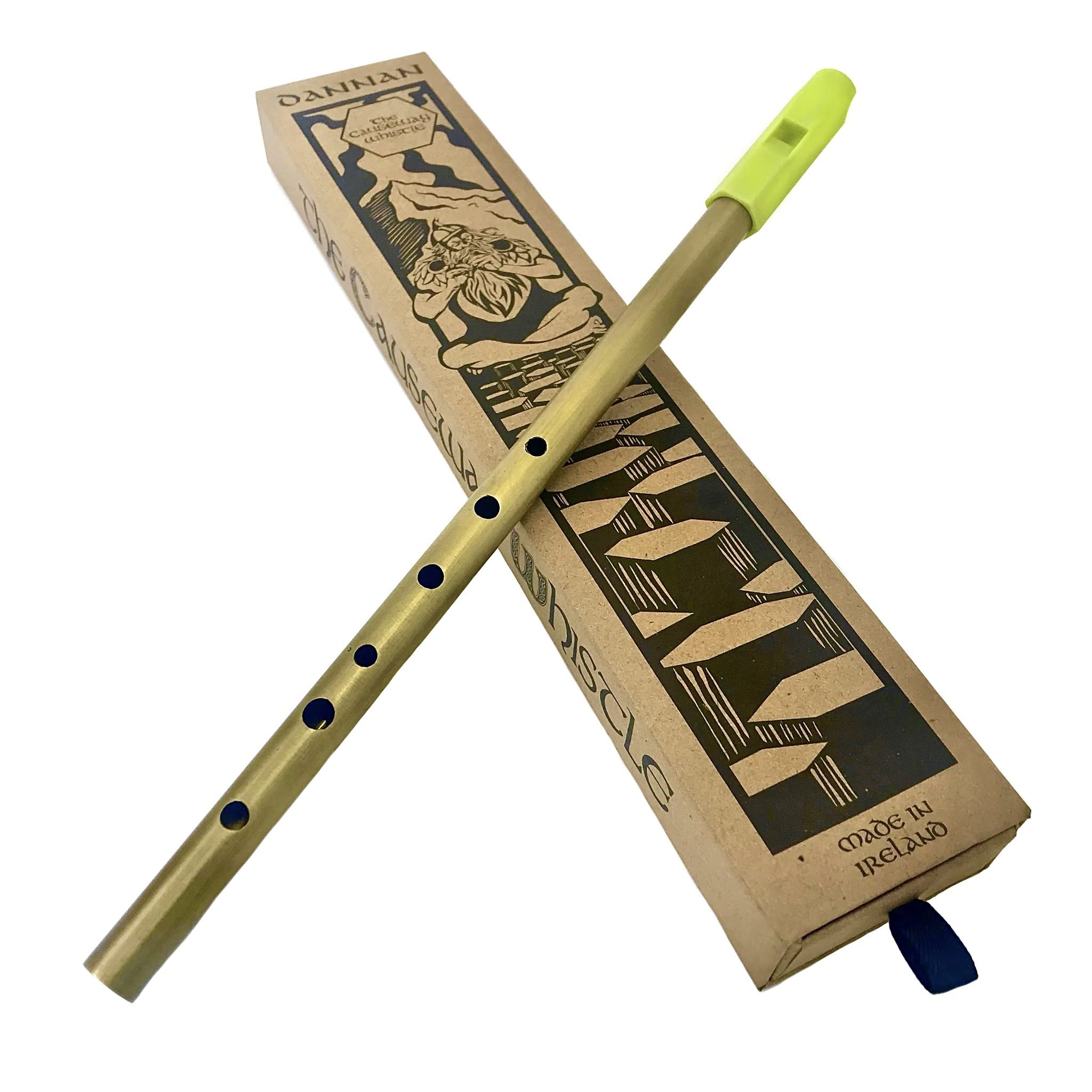 The Dannan Causeway Brass Tin Whistle in the Key of D - Lime Green Model