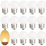 G40 1.5W Low Wattage Led Bulb Equivalent 15 Watt Light Bulbs Standard E26 Base CRI90+ Non-Dimmable for Home Lighting Decorati