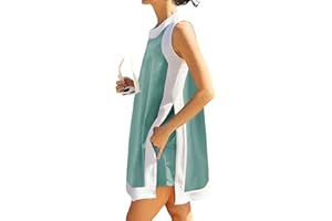 Hooever Women's 2 Piece Sets Casual Color Block Crewneck Short Sleeve Pullover Tops Matching Shorts with Pockets