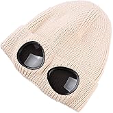 Unisex Wool Knitted Goggles Beanie, Warm Winter Stylish Hat Outdoor Sports Cap