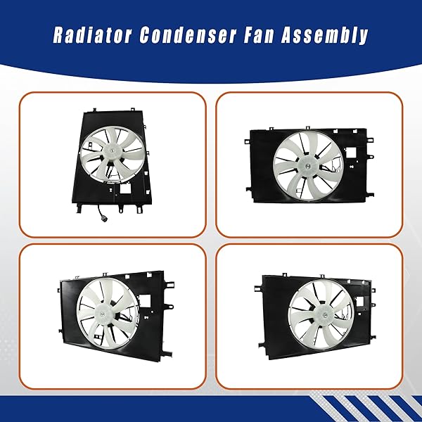 GXYWADY COOLING FAN RADIATOR CONDENSER FAN ASSEMBLY REPLACEMENT FOR TO3115199 1636337130 167110T200 REPLACEMENT FOR COROLLA 1.8L 2020-2022