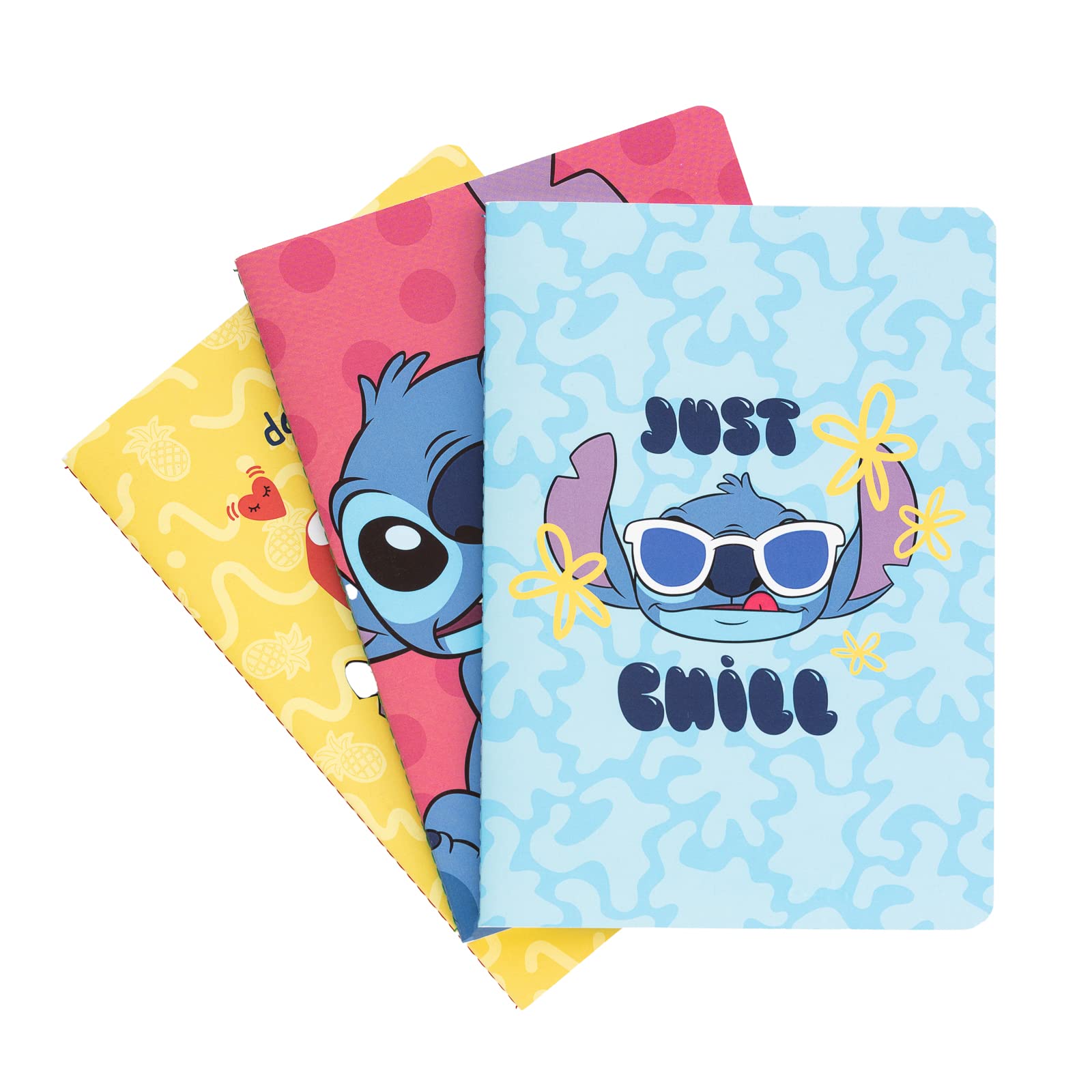 Grupo Erik A5 Notebook Set - Disney Stitch Gifts | 3 A5 Notebooks - Lined, Plain, Dotted - 32 sheets (64 pages) | Disney Gifts Under 15 Pounds