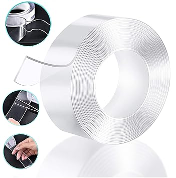 Bondwet Nano Double Sided Tape Heavy Duty Transparent Traceless Double Sided Tape Nano Washable Adhesive Tape Reusable Anti Slip Heavy Duty Double Sided Tape For Walls Kitchen Carpet Fixing Photos Pasting 3m