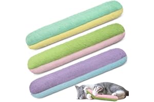 Retro Shaw Cat Toys Kicker Pillows 3Pcs, Refillable Catnip Toys with Crinkle Sound Inside, Interactive Indoor Cat Nip Kitty Kick Sticks for Kitten 10.1 Inches