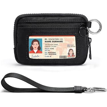 US FAST Women's Small Faux Leather Bifold Wallet – Mini Zipper Coin Purse With ID Pocket