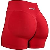 AUROLA Influence Workout Shorts for Women,2.5 3.5 4.5 5.5 6.5 No Roll Up Squat Proof Scrunch Seamless Compression Gym Short