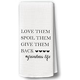 BCUANGD Grandma Gifts Kitchen Towels Decor - Grandma Gifts from Grandchildren Hand Tea Towels, Christmas Birthday Gifts Dish Towel Dishcloths Decorations for Home Kitchen, 16"x24"