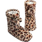 DICUIRD Womens Thick & Warm Slipper Socks with Grippers - Christmas House Slippers