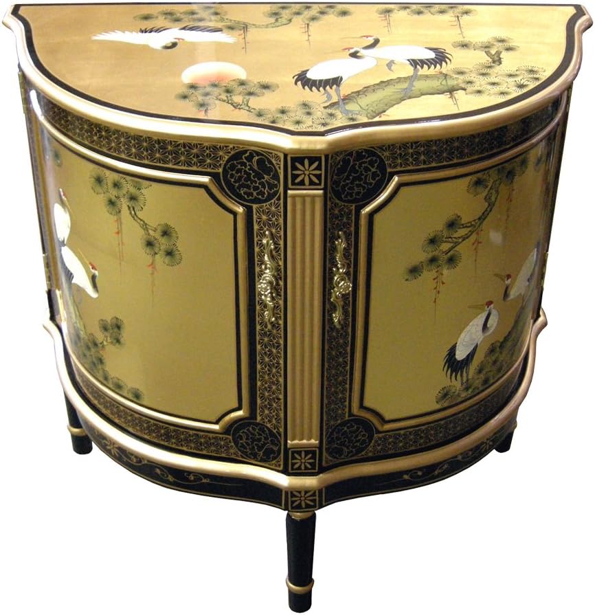China Warehouse Direct Chinese Furniture Gold Leaf Half Moon