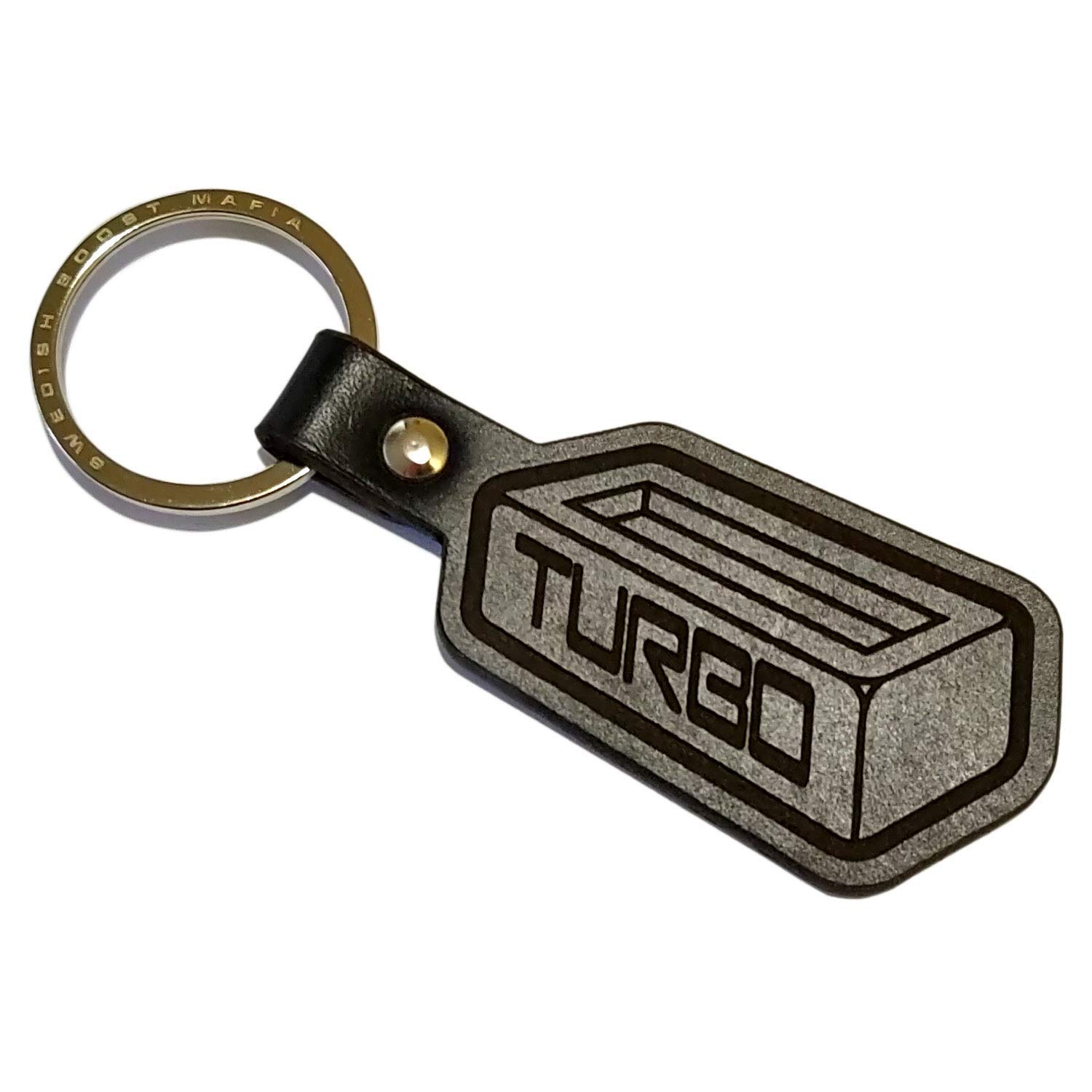 Turbo Brick Leather Key Ring For Volvo or Saab