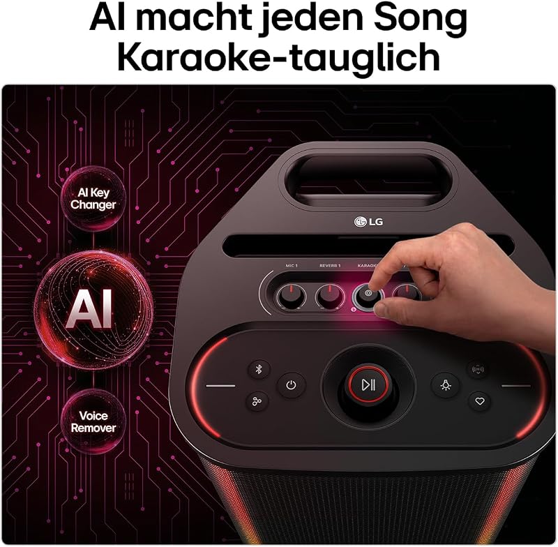 xboom Stage501 by will.i.am, tragbarer Bluetooth-Lautsprecher, DJ- und Karaokefunktion, LED-Beleuchtung, 4 Aufstellfunktionen, (220 W, Signature Sound, IPX4, bis zu 25 Std. Akkulaufzeit), Schwarz