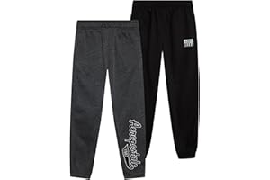 AEROPOSTALE Boys Sweatpants - 2 Pack Performance Fleece Boys Joggers with Side Pockets - Cozy Athletic Kids Pants (Size 8-16)