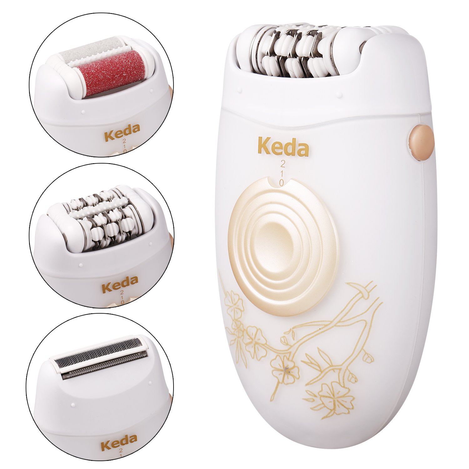 Yivans KD-196 Epilierer Dreifachfunktion weiß/gold