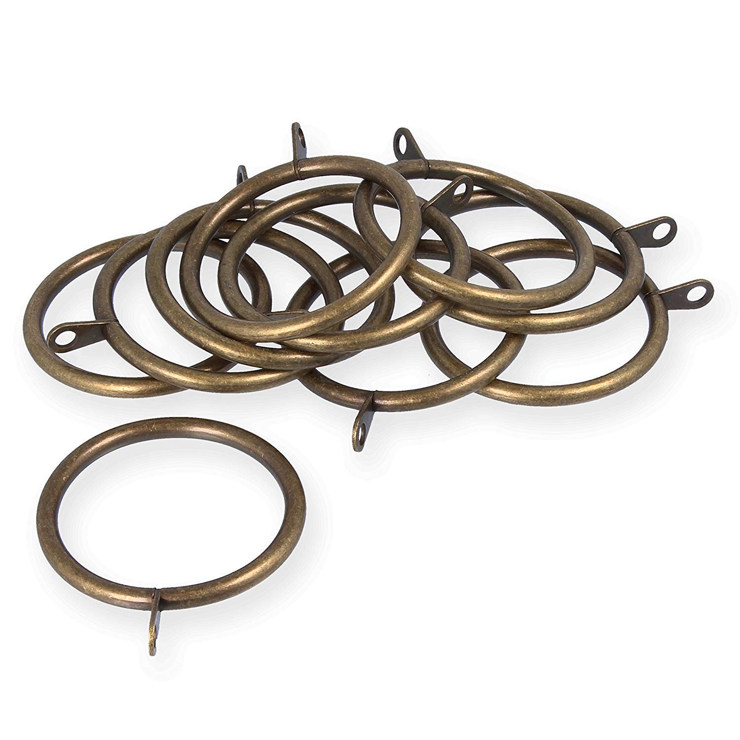 Merriway BH06184 (8 Pcs) Curtain Drapery Pole Rod Ring Fixed Eye Brass Metal Inner Dimension 50mm - Pack of 8 Pieces