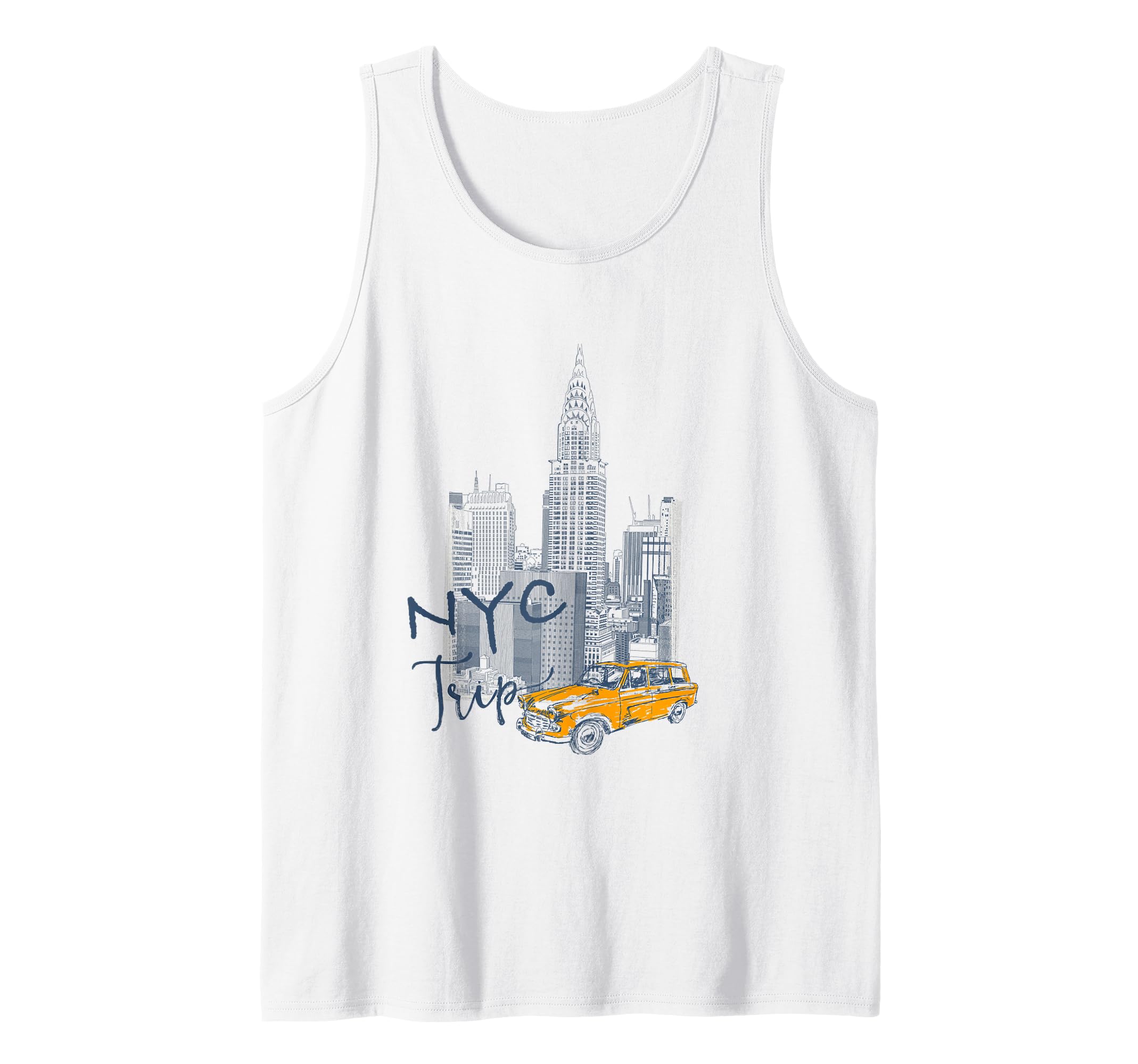 Taxi NYC Yellow Cab Survived New York Trip Tourist Men Tank Top