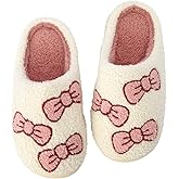 MISS SPARKLING Women’s Plush Indoor House Slippers with Memory Foam, Warm Cozy Winter Home Shoes, Non Slip Comfy Bedroom Footwear