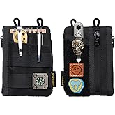 VIPERADE VE18-M EDC Pocket Pouch, Slim EDC Organizer with 3 EDC Slots+2 Zipper Pockets, 1 Large Pocket for Notebook or Cellphone, EDC Pouch for Men