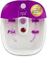 SensioSpa Heated Foot Spa Massager with Bubbles Red Light and Pedicure Set