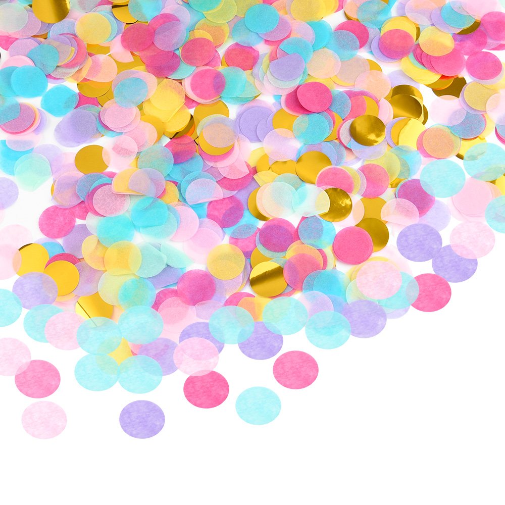 FEPITO 5000 Pieces Multicolor Paper Confetti Round Tissue Confetti Table Confetti for Valentine's Day Wedding Birthday Party Decoration