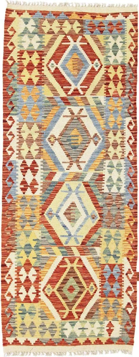 Nain Trading Kilim Afghan 193x79 Oriental Rug Hand-Knotted Carpet Grey/Brown Afghanistan