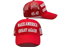 AEONDA Trump 2024 Hat 45-47 MAGA Hat Make America Great Again Donald Trump Embroidery Slogan with USA Flag Adjustable Baseball Cap