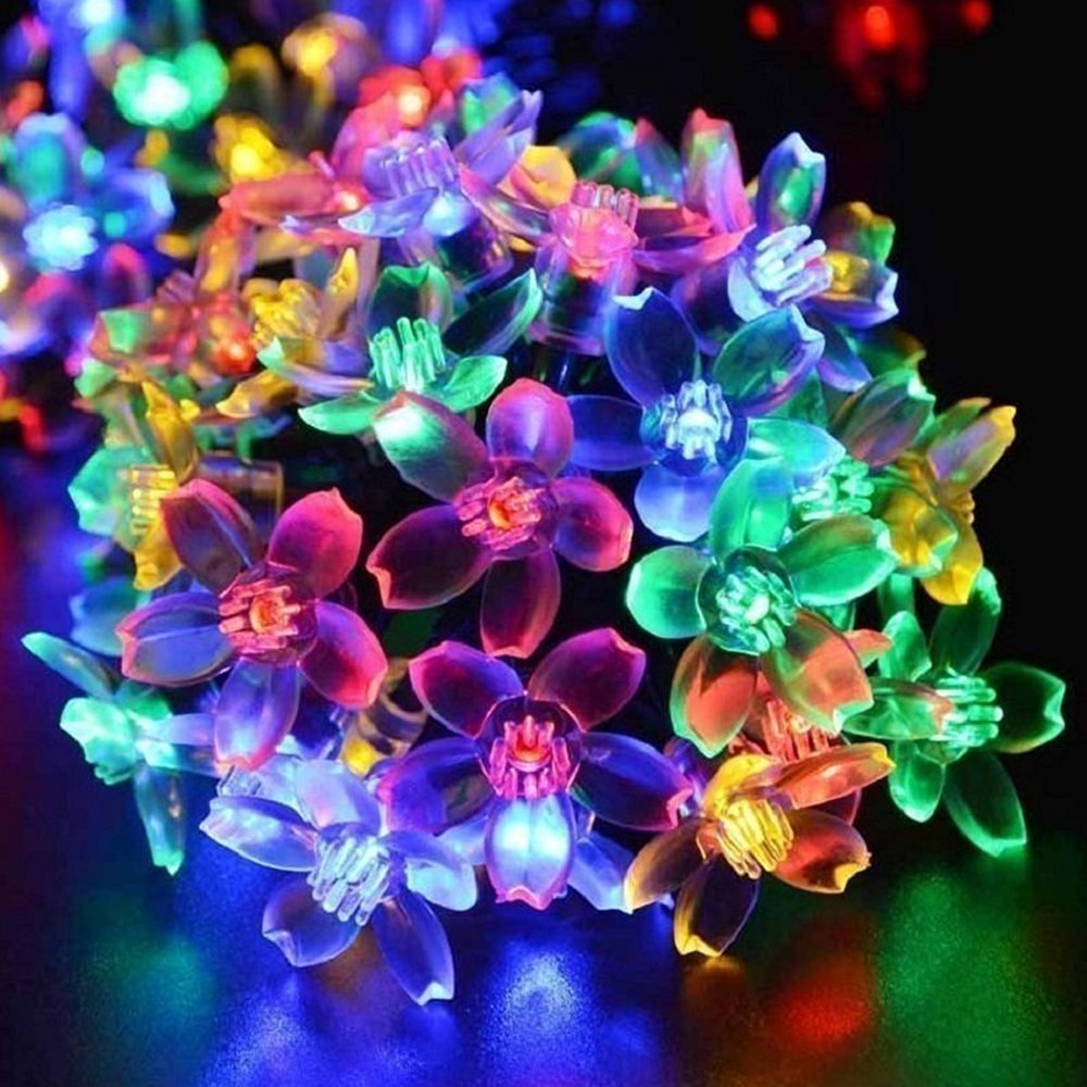 ECOWHO Solar String Lights 50 LED Waterproof Fairy Lights Starry Blossom Flower Lights for Indoor and Outdoor, Patio, Garden, Party, Christmas (Multicolor)