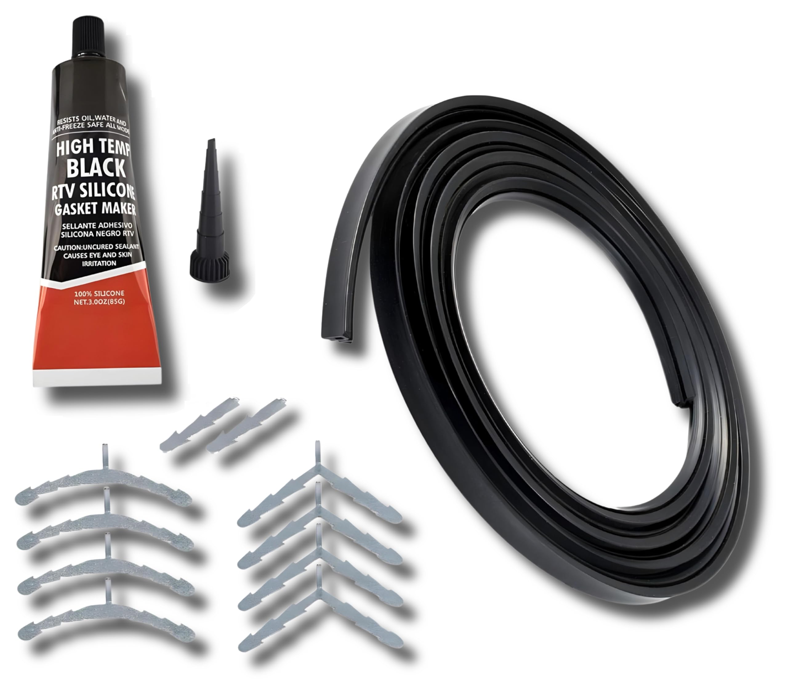 ABC Products Universal 3 & 4 Sided Silicone Oven Cooker Door Rubber Seal Kit (with Glue Sealant)