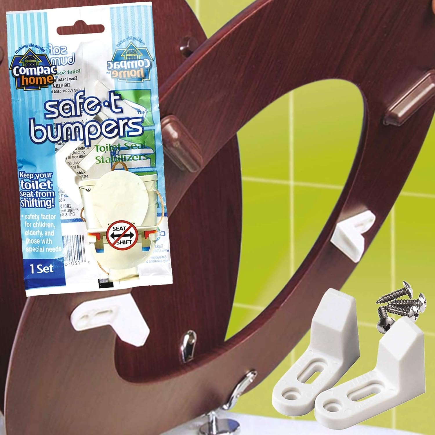 SafeTBumpers Wobbly Toilet Loo Seat Stabilisers Stop Slipping Sliding