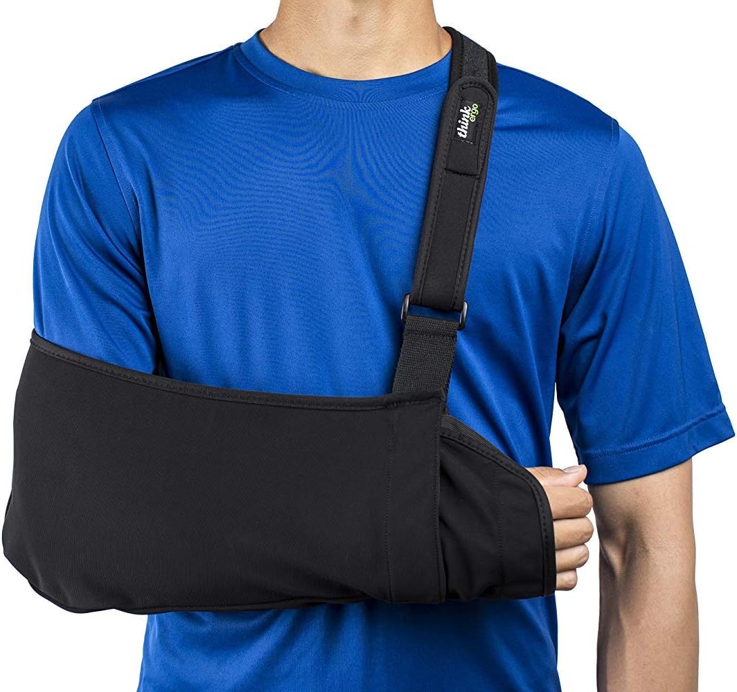 Think Ergo Arm Sling Sport - Lightweight, Breathable, Ergonomically Designed Medical Sling for Broken & Fractured Bones - Adjustable Arm, Shoulder & Rotator Cuff Support (Adult): Industrial & Scientific