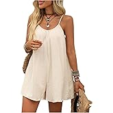 SHENHE Women's Summer Casual Sleeveless Romper Spaghetti Strap Loose Shorts Jumpsuit