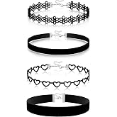 nylry Black Choker Necklace for Women Black Velvet Choker Set Black Choker Necklaces Classic Chokers for Women Adjustable Got