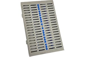 ArtLab-Dental Instrument Sterilization Cassette Rack Box (for 20 Pieces) for Dental Instruments Organizer and Dental Hygiene Sterilization Cassettes Rack Box (20 Slot-Blue)
