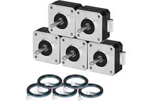 YEJMKJ Nema 17 Stepper Motor 5PCS High Torque (145mNm/20.53oz.in) Bipolar 20.5MM Body Length 1A/3.5V 1.8 Deg 2 Phase for 3D Printer CNC Machine
